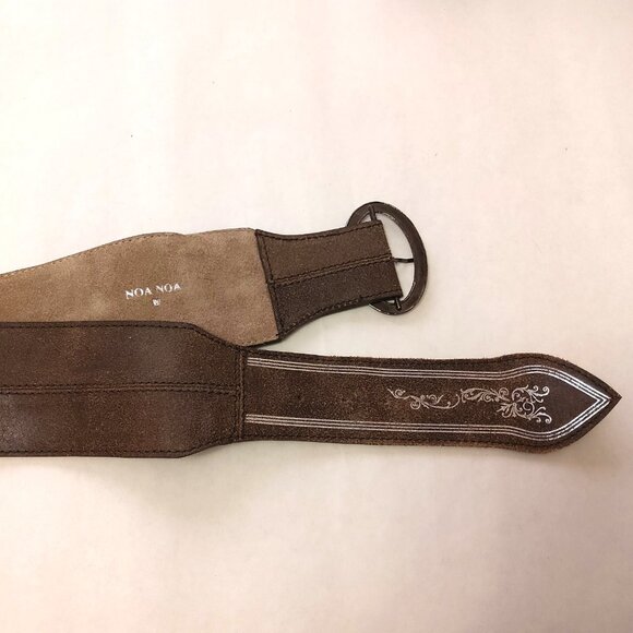 VTG NWOT NOA NOA Vintage Belts Camel Light Brown Genuine Leather Suede Belt - Picture 4 of 13